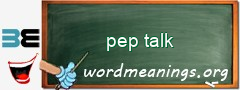 WordMeaning blackboard for pep talk
